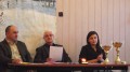 Prezes zarządu Wacław Tlaga wraz z przewodniczącm obrad i sekretarzem