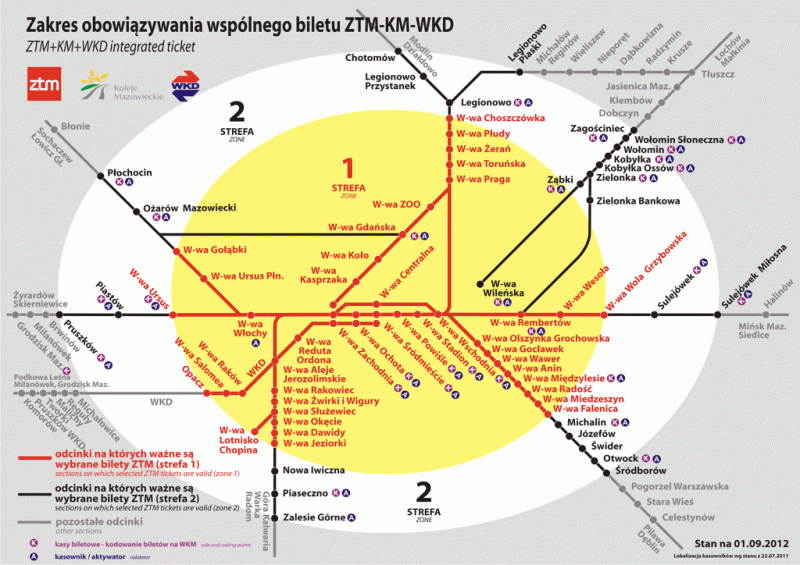 Zakres obowiązywania wspólnego biletu ZTM-KM-WKD (ztm.waw.pl)